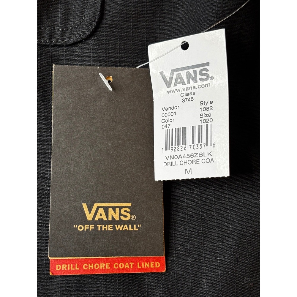 Vans Drill Chore Coat Men Size M Black Ripstop Jacket Invisible Hood VN0A3WFZBLK - Picture 12 of 14